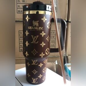 Stanley Gold and Brown Patterned Travel Mug